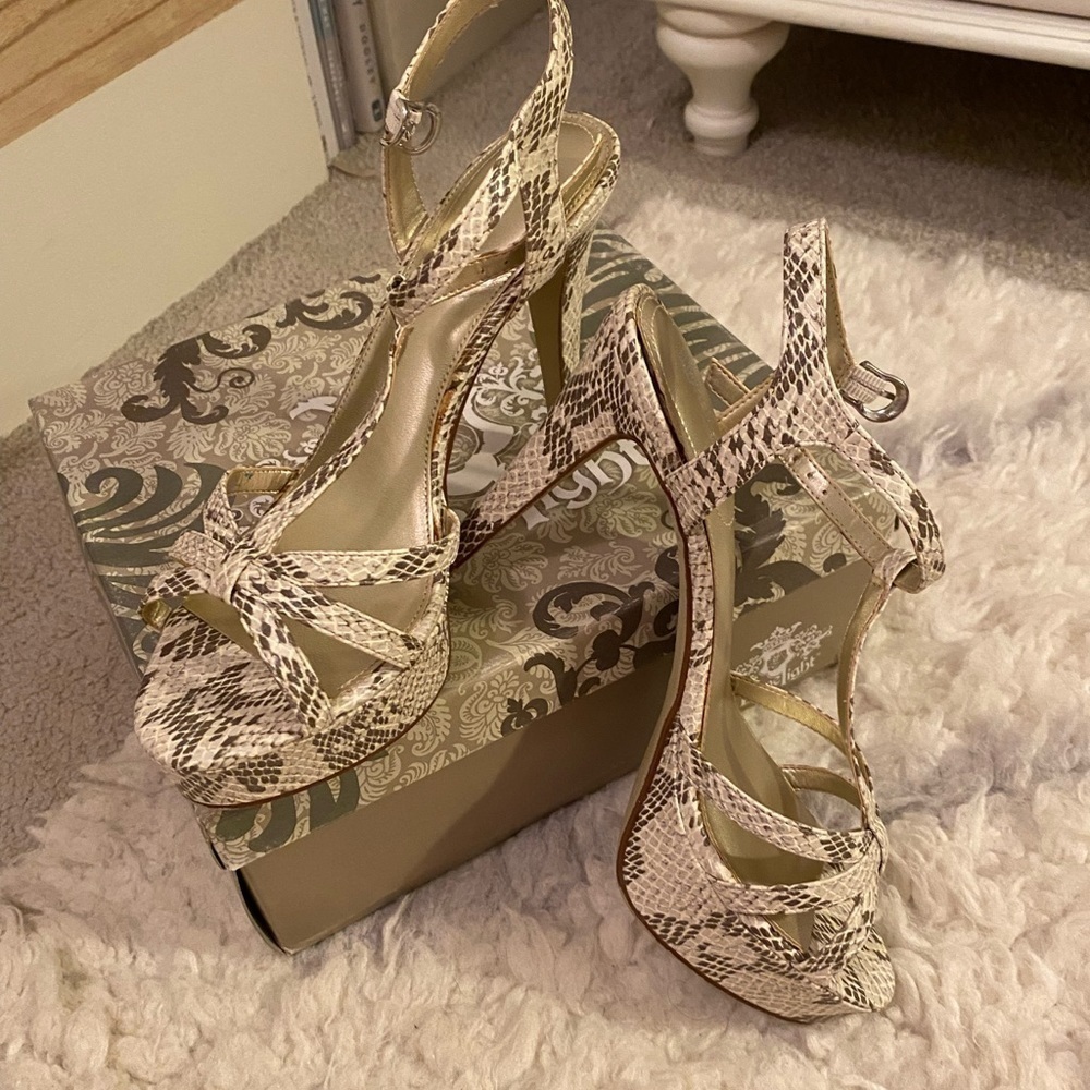 Limelight Snakeskin Heels View 3